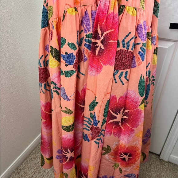 Farm Rio Tropical Dress Midi Maxi Fit & Flare Straps Tiered Ruffles XS. - Picture 9 of 13